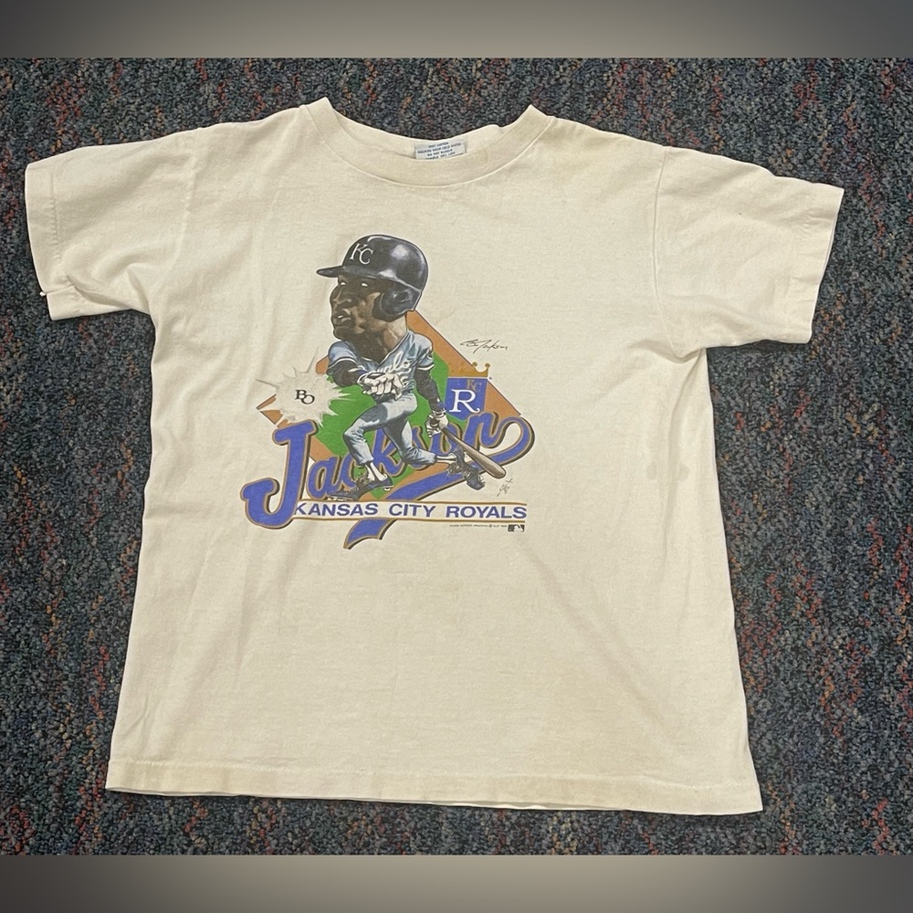 VTG Salem Sportswear Bo Jackson Kansas City Royals Shirt Size Youth Large 14-16